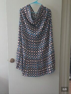 LOFT Blue, Pink & Brown Floral Maxi Skirt XL